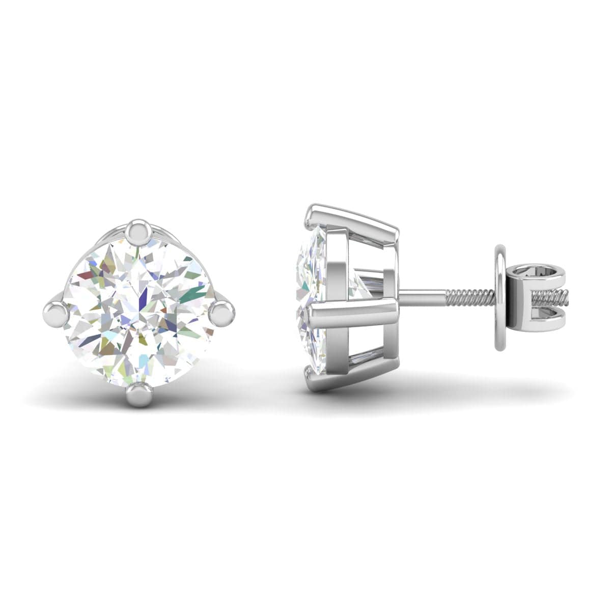 Pure Sterling Silver (92.5% purity)Precious, Beautiful and Designer Stud Earrings with cubic zirconia (AD) stones for Girls and Women
