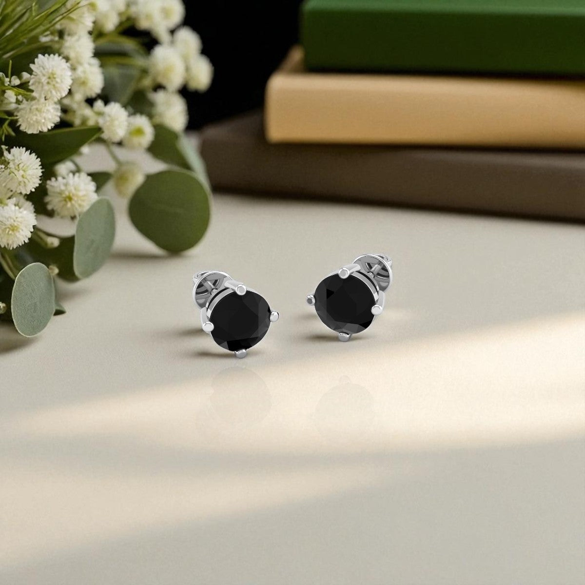 Pure Sterling Silver (92.5% purity)Precious, Beautiful and Designer Stud Earrings with cubic zirconia (AD) stones for Girls and Women