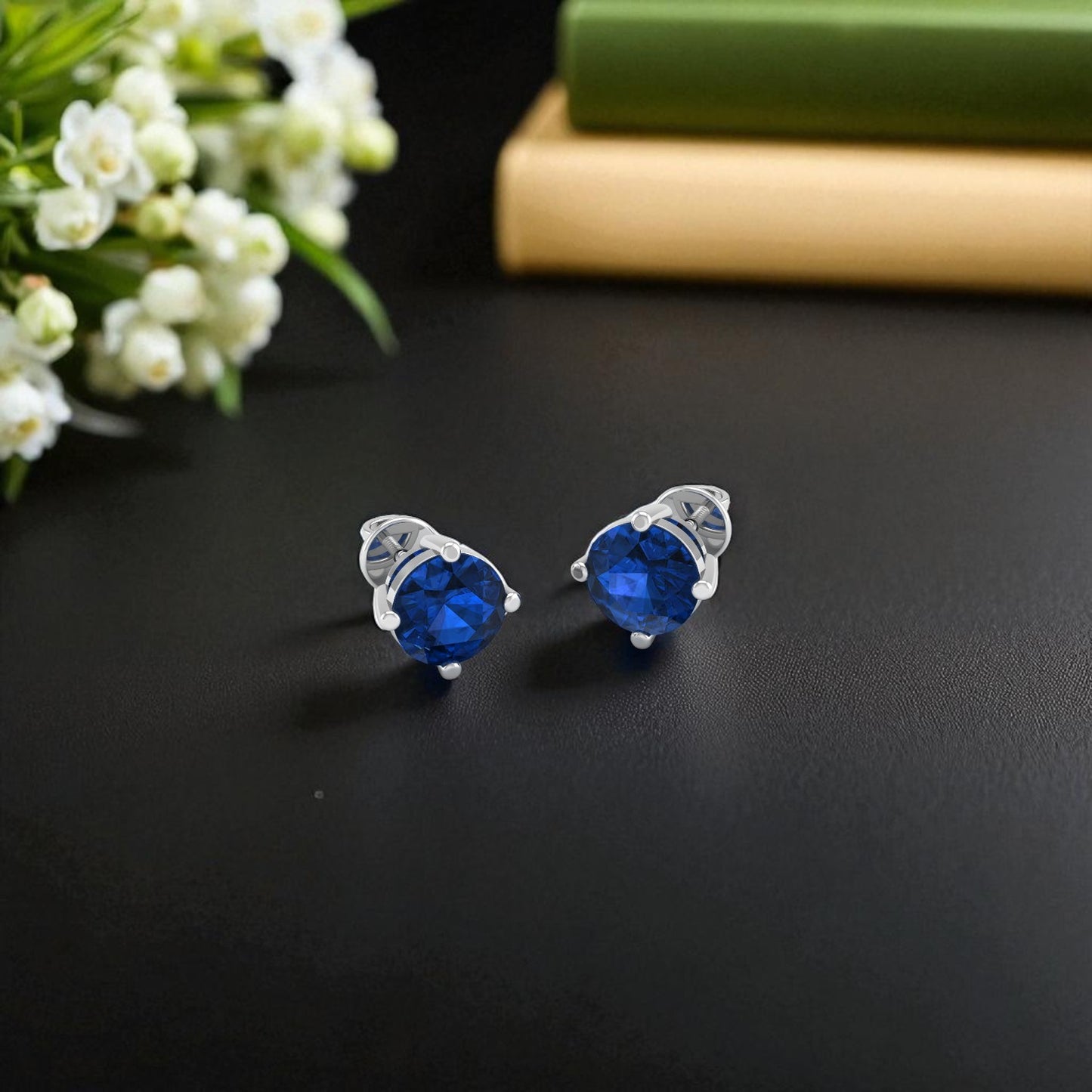 Pure Sterling Silver (92.5% purity)Precious, Beautiful and Designer Stud Earrings with cubic zirconia (AD) stones for Girls and Women