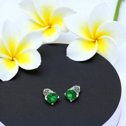 Pure Sterling Silver (92.5% purity)Precious, Beautiful and Designer Stud Earrings with cubic zirconia (AD) stones for Girls and Women