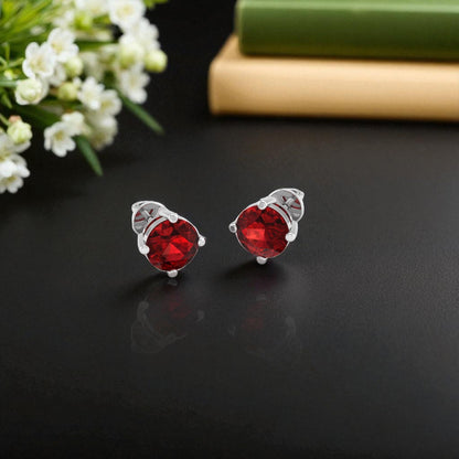 Pure Sterling Silver (92.5% purity)Precious, Beautiful and Designer Stud Earrings with cubic zirconia (AD) stones for Girls and Women