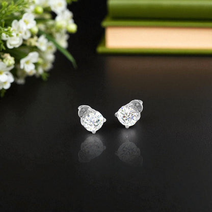 Pure Sterling Silver (92.5% purity)Precious, Beautiful and Designer Stud Earrings with cubic zirconia (AD) stones for Girls and Women