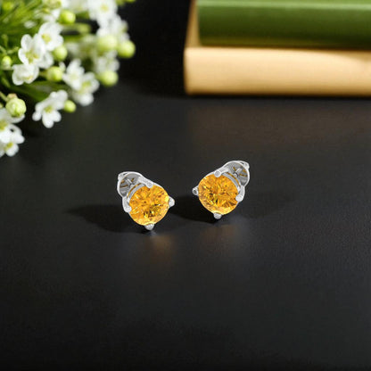 Pure Sterling Silver (92.5% purity)Precious, Beautiful and Designer Stud Earrings with cubic zirconia (AD) stones for Girls and Women