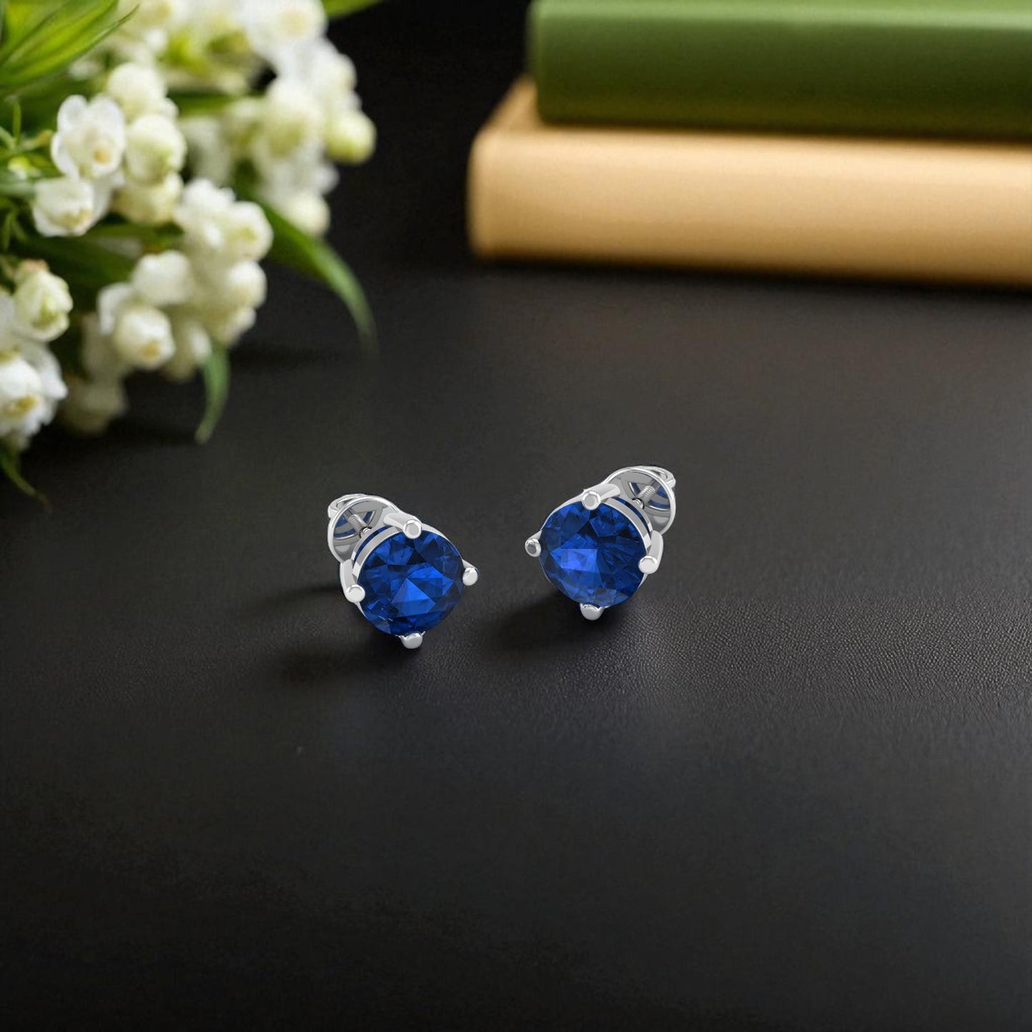 Pure Sterling Silver (92.5% purity)Precious, Beautiful and Designer Stud Earrings with cubic zirconia (AD) stones for Girls and Women