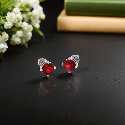 Pure Sterling Silver (92.5% purity)Precious, Beautiful and Designer Stud Earrings with cubic zirconia (AD) stones for Girls and Women