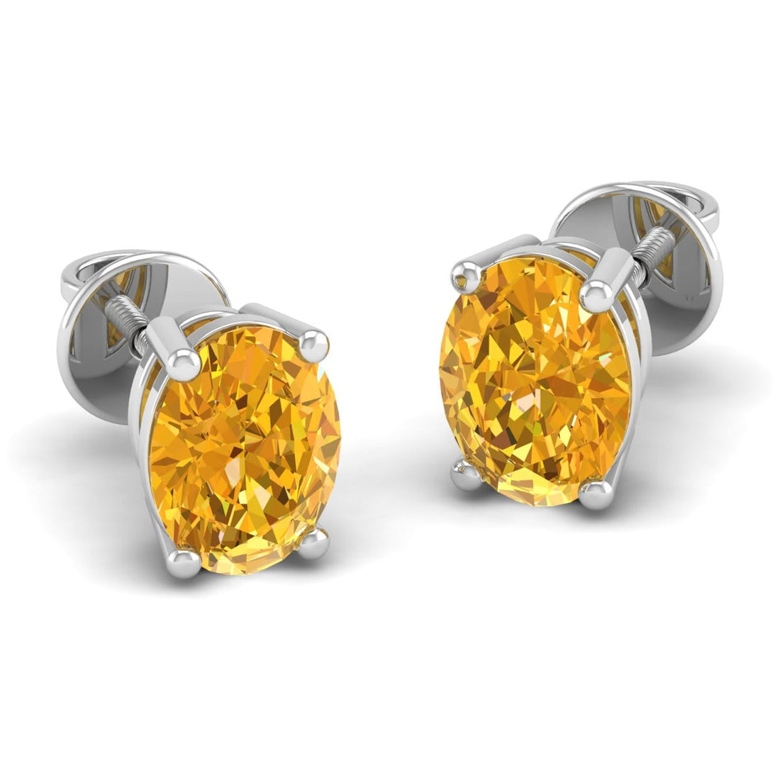 Sterling Silver Stud Earrings for Women by Akshat Sapphire 92.5 Silver Rhodium Plated S10011
