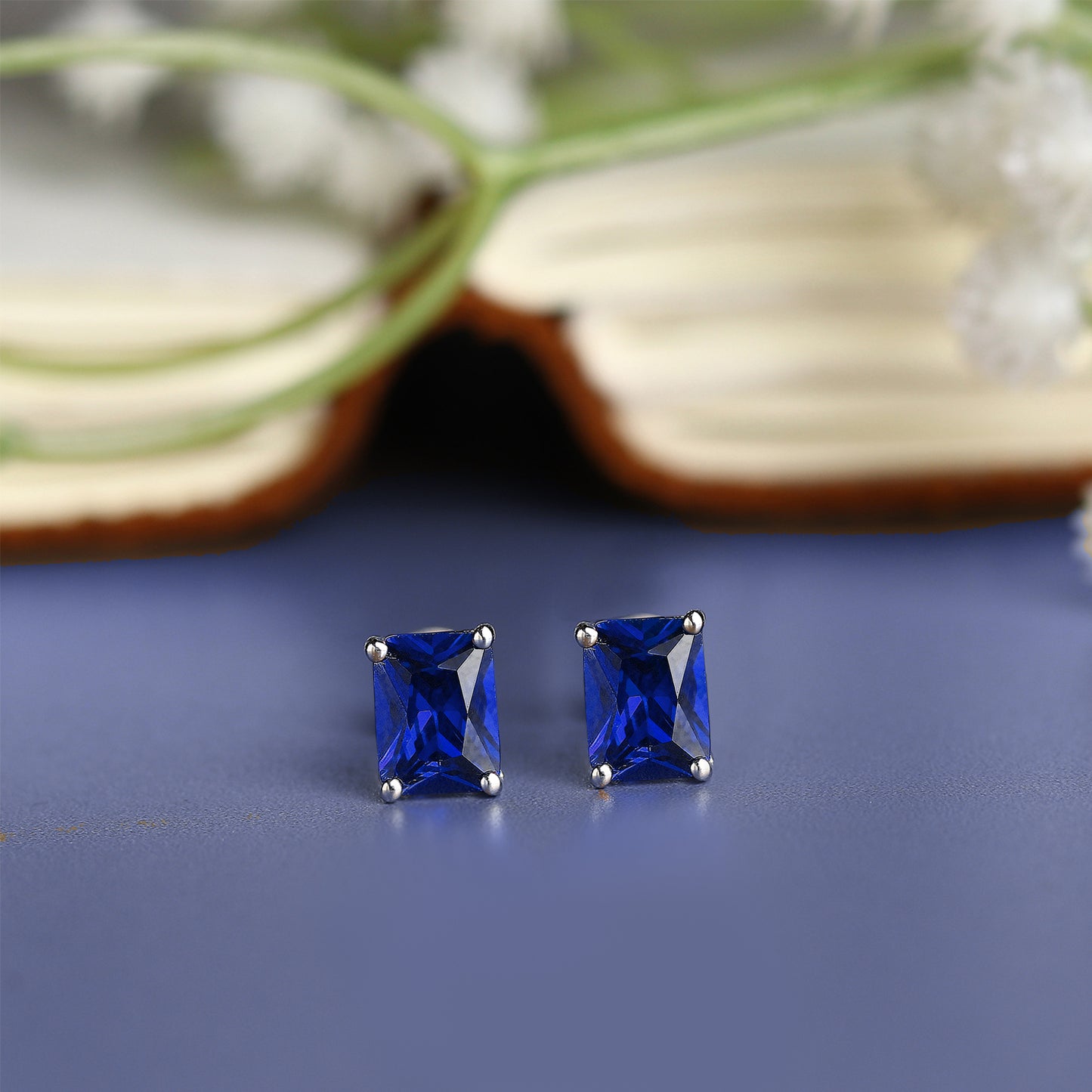 Pure Sterling Silver (92.5% purity)Precious, Beautiful and Designer Stud Earrings with cubic zirconia (AD) stones for Girls and Women