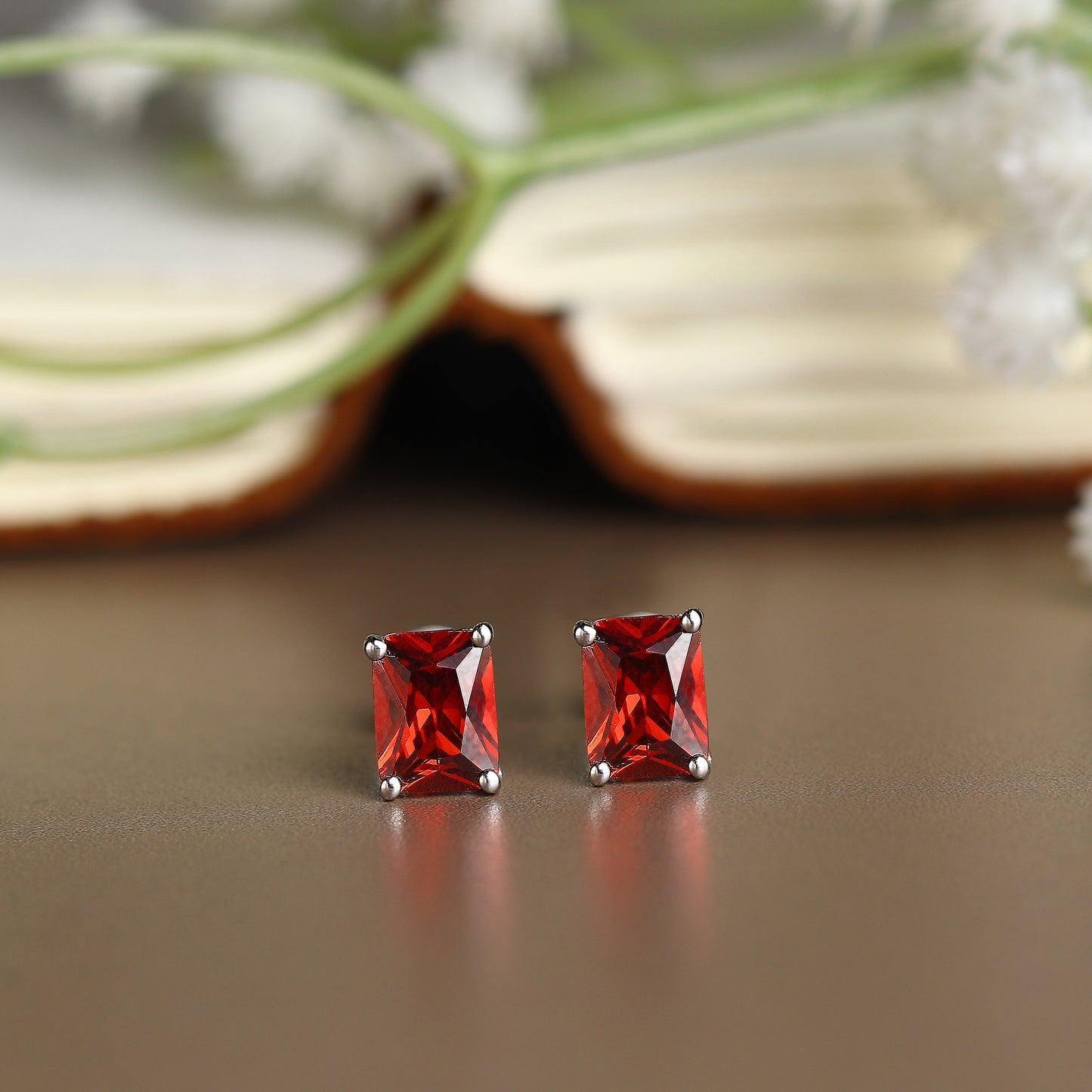 Pure Sterling Silver (92.5% purity)Precious, Beautiful and Designer Stud Earrings with cubic zirconia (AD) stones for Girls and Women