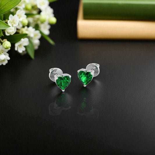 Pure Sterling Silver (92.5% purity)Precious, Beautiful and Designer Stud Earrings with cubic zirconia (AD) stones for Girls and Women
