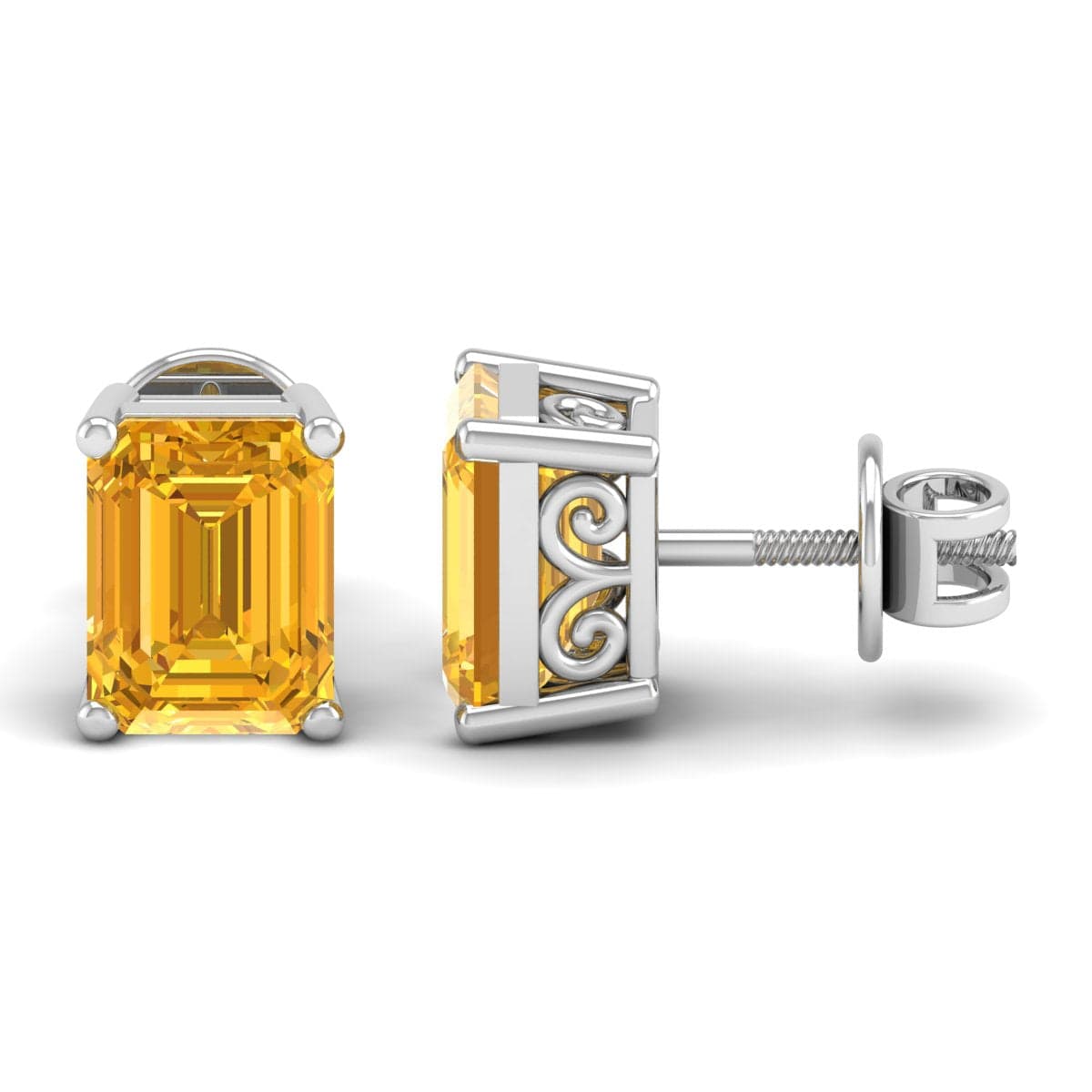 Pure Sterling Silver (92.5% purity)Precious, Beautiful and Designer Stud Earrings with cubic zirconia (AD) stones for Girls and Women