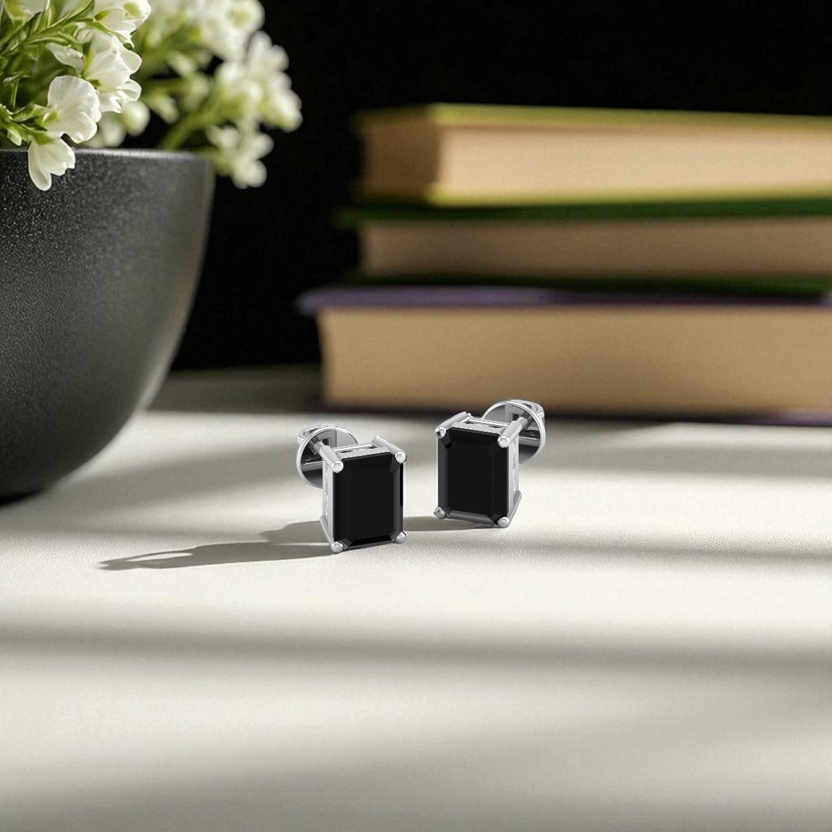 Pure Sterling Silver (92.5% purity)Precious, Beautiful and Designer Stud Earrings with cubic zirconia (AD) stones for Girls and Women