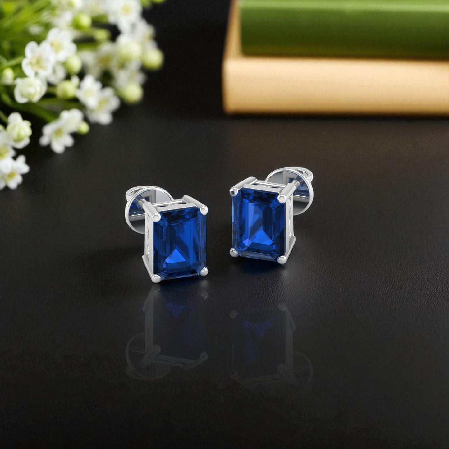 Pure Sterling Silver (92.5% purity)Precious, Beautiful and Designer Stud Earrings with cubic zirconia (AD) stones for Girls and Women