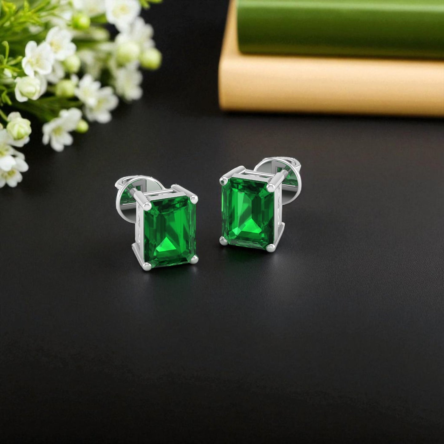 Pure Sterling Silver (92.5% purity)Precious, Beautiful and Designer Stud Earrings with cubic zirconia (AD) stones for Girls and Women