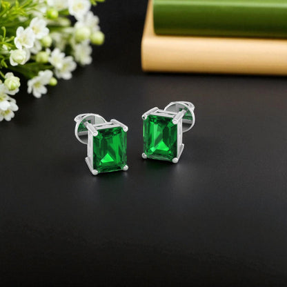 Pure Sterling Silver (92.5% purity)Precious, Beautiful and Designer Stud Earrings with cubic zirconia (AD) stones for Girls and Women