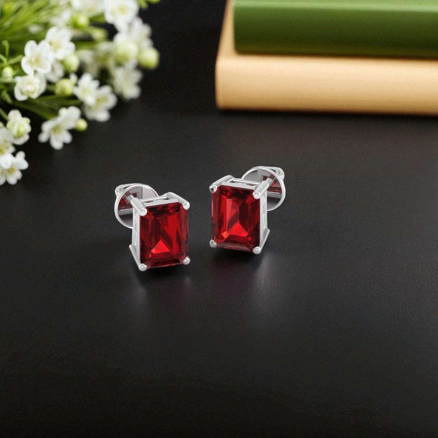 Pure Sterling Silver (92.5% purity)Precious, Beautiful and Designer Stud Earrings with cubic zirconia (AD) stones for Girls and Women