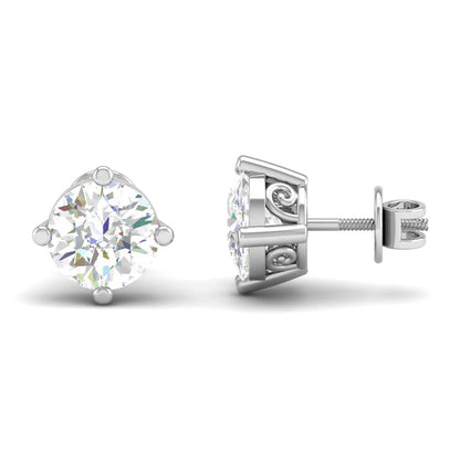 Pure Sterling Silver (92.5% purity)Precious, Beautiful and Designer Stud Earrings with cubic zirconia (AD) stones for Girls and Women