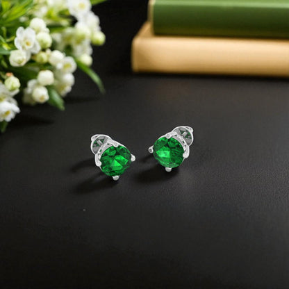 Pure Sterling Silver (92.5% purity)Precious, Beautiful and Designer Stud Earrings with cubic zirconia (AD) stones for Girls and Women