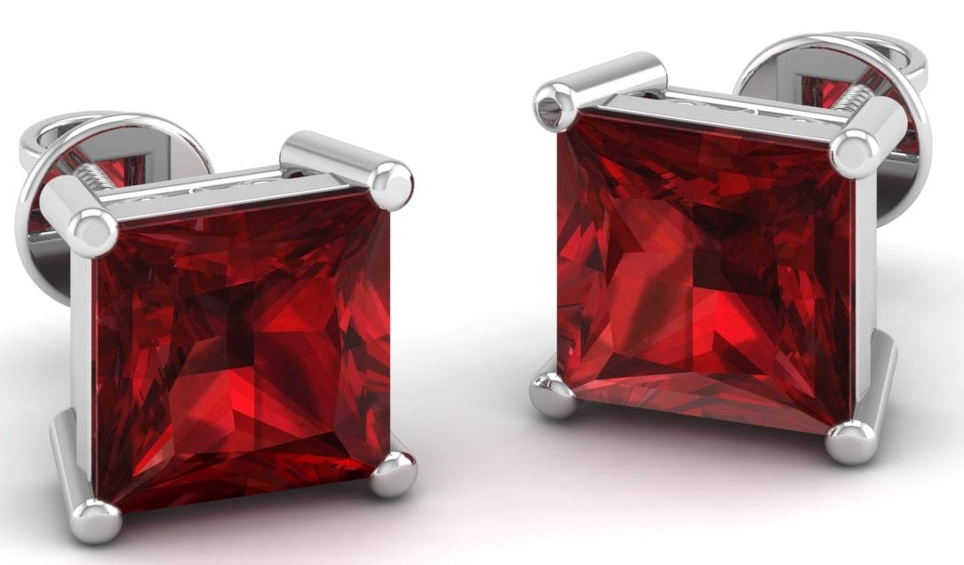 Sterling Silver Stud Earrings for Women by Akshat Sapphire 92.5 Silver Rhodium Plated S10025