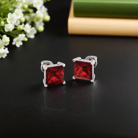 Pure Sterling Silver (92.5% purity)Precious, Beautiful and Designer Stud Earrings with cubic zirconia (AD) stones for Girls and Women