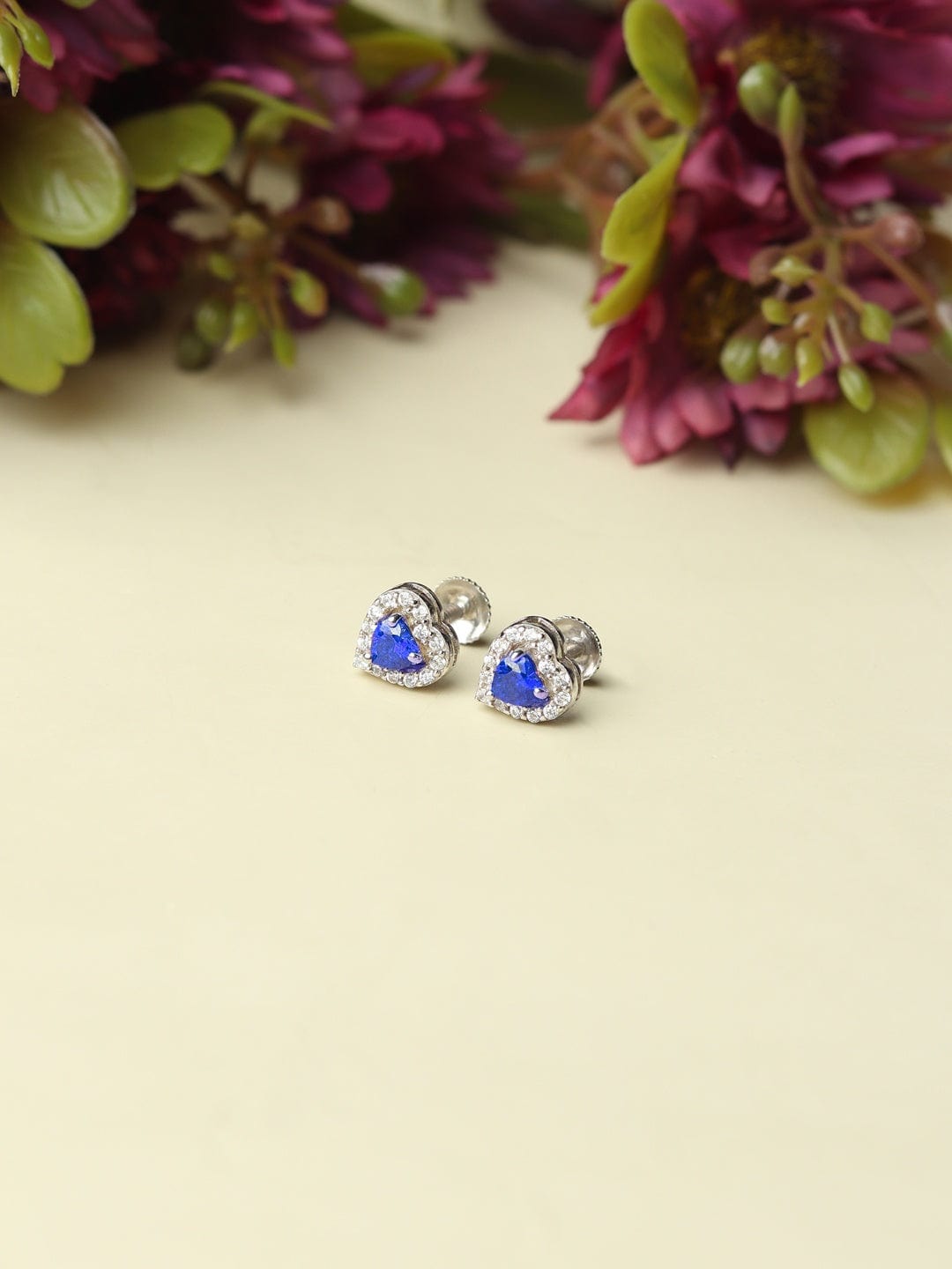 Pure Sterling Silver (92.5% purity)Precious, Beautiful and Designer Stud Earrings with cubic zirconia (AD) stones for Girls and Women