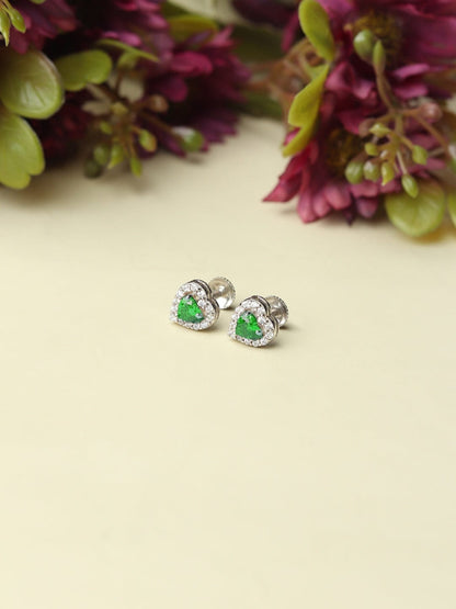 Pure Sterling Silver (92.5% purity)Precious, Beautiful and Designer Stud Earrings with cubic zirconia (AD) stones for Girls and Women