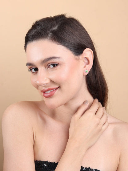 Pure Sterling Silver (92.5% purity)Precious, Beautiful and Designer Stud Earrings with cubic zirconia (AD) stones for Girls and Women