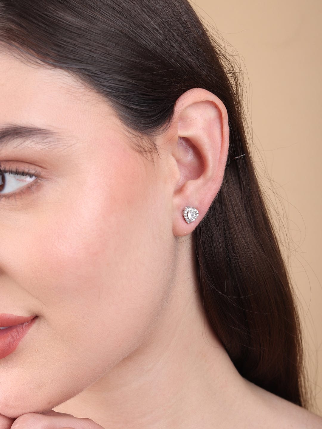 Pure Sterling Silver (92.5% purity)Precious, Beautiful and Designer Stud Earrings with cubic zirconia (AD) stones for Girls and Women