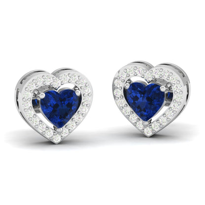 Pure Sterling Silver (92.5% purity)Precious, Beautiful and Designer Stud Earrings with cubic zirconia (AD) stones for Girls and Women