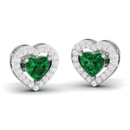 Pure Sterling Silver (92.5% purity)Precious, Beautiful and Designer Stud Earrings with cubic zirconia (AD) stones for Girls and Women