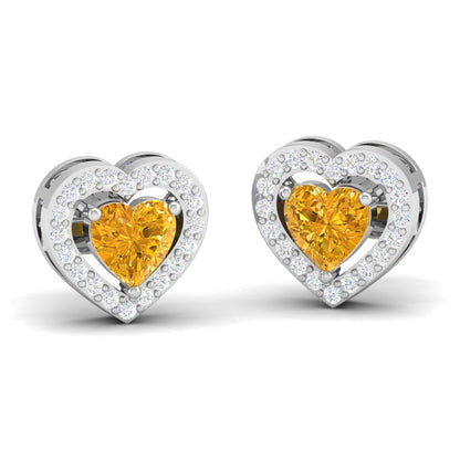 Pure Sterling Silver (92.5% purity)Precious, Beautiful and Designer Stud Earrings with cubic zirconia (AD) stones for Girls and Women
