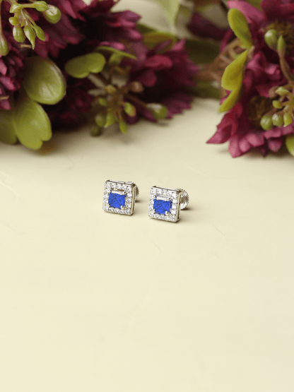 Pure Sterling Silver (92.5% purity)Precious, Beautiful and Designer Stud Earrings with cubic zirconia (AD) stones for Girls and Women