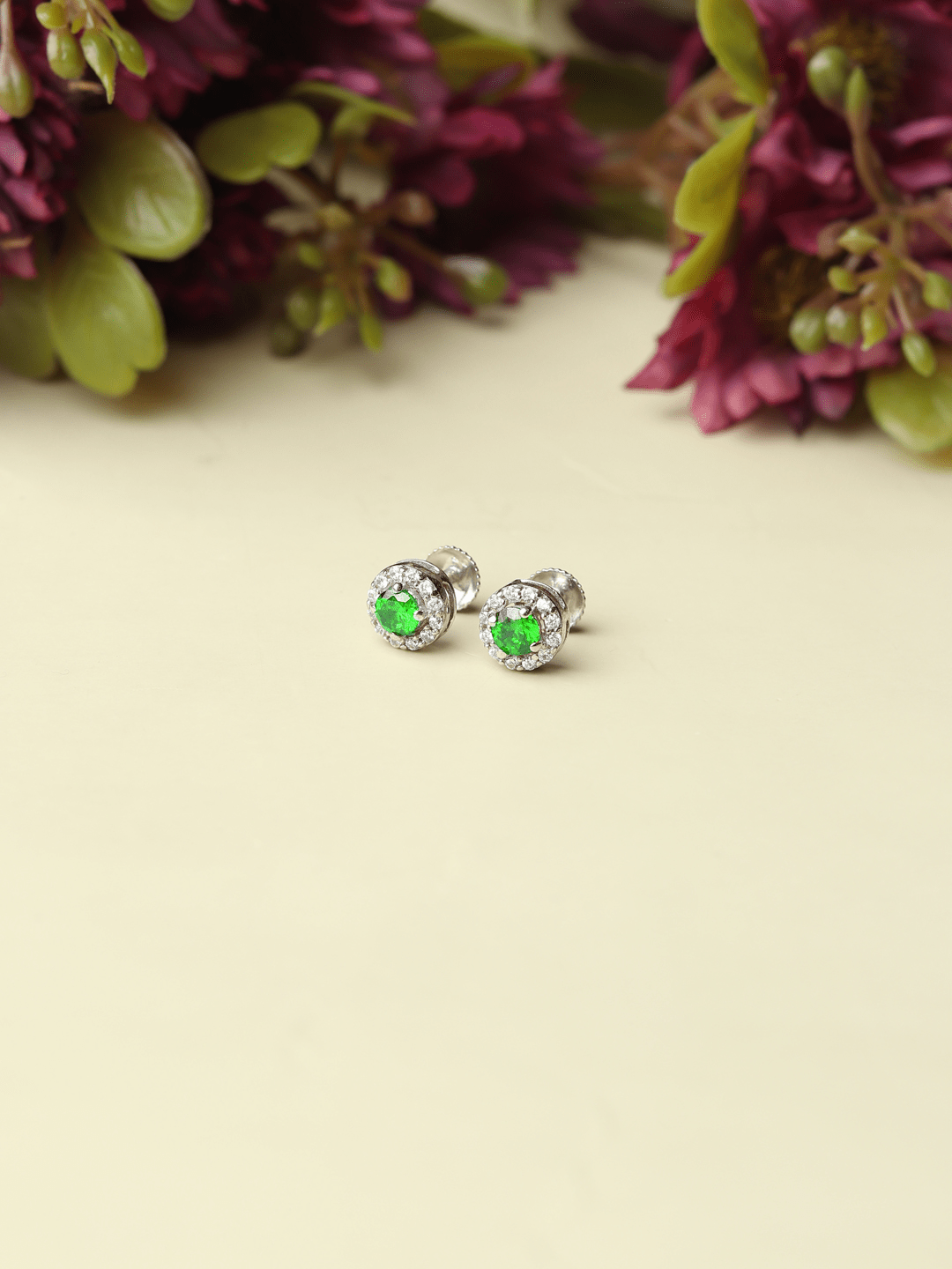 Pure Sterling Silver (92.5% purity)Precious, Beautiful and Designer Stud Earrings with cubic zirconia (AD) stones for Girls and Women