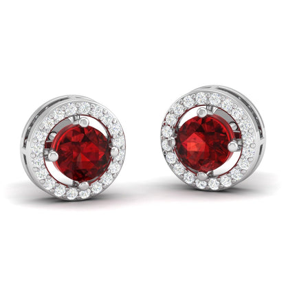 Pure Sterling Silver (92.5% purity)Precious, Beautiful and Designer Stud Earrings with cubic zirconia (AD) stones for Girls and Women