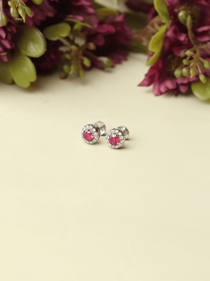 Pure Sterling Silver (92.5% purity)Precious, Beautiful and Designer Stud Earrings with cubic zirconia (AD) stones for Girls and Women