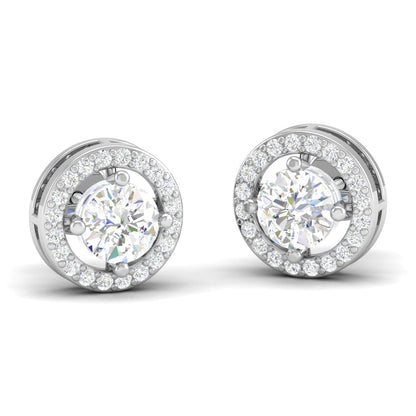 Pure Sterling Silver (92.5% purity)Precious, Beautiful and Designer Stud Earrings with cubic zirconia (AD) stones for Girls and Women