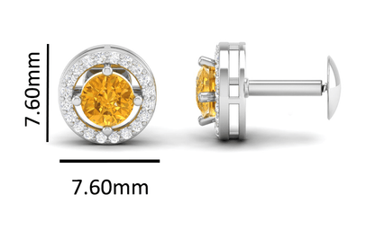 Pure Sterling Silver (92.5% purity)Precious, Beautiful and Designer Stud Earrings with cubic zirconia (AD) stones for Girls and Women