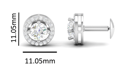 Pure Sterling Silver (92.5% purity)Precious, Beautiful and Designer Stud Earrings with cubic zirconia (AD) stones for Girls and Women