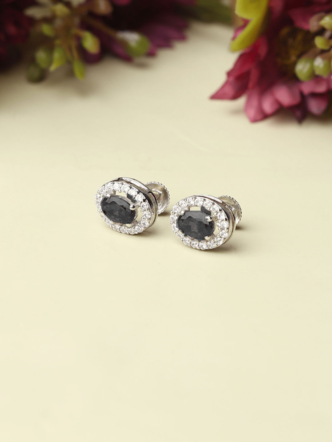 Pure Sterling Silver (92.5% purity)Precious, Beautiful and Designer Stud Earrings with cubic zirconia (AD) stones for Girls and Women