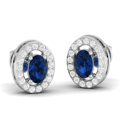 Pure Sterling Silver (92.5% purity)Precious, Beautiful and Designer Stud Earrings with cubic zirconia (AD) stones for Girls and Women