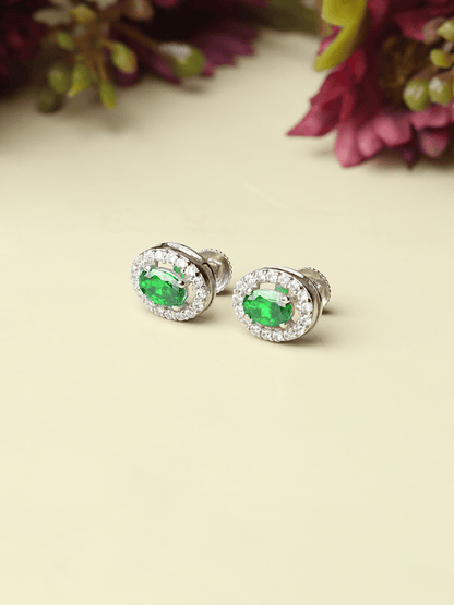 Pure Sterling Silver (92.5% purity)Precious, Beautiful and Designer Stud Earrings with cubic zirconia (AD) stones for Girls and Women