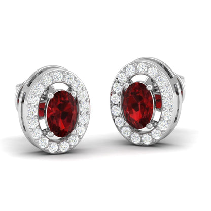 Pure Sterling Silver (92.5% purity)Precious, Beautiful and Designer Stud Earrings with cubic zirconia (AD) stones for Girls and Women