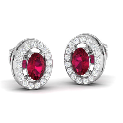 Pure Sterling Silver (92.5% purity)Precious, Beautiful and Designer Stud Earrings with cubic zirconia (AD) stones for Girls and Women