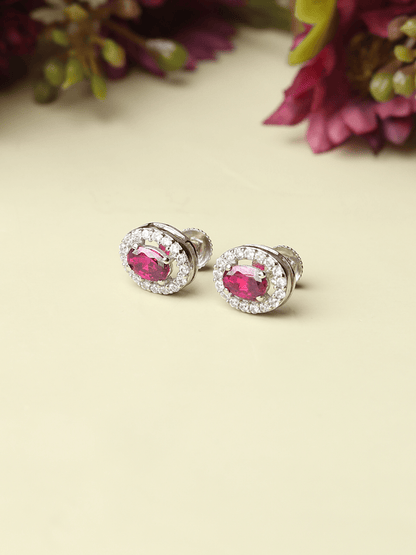 Pure Sterling Silver (92.5% purity)Precious, Beautiful and Designer Stud Earrings with cubic zirconia (AD) stones for Girls and Women