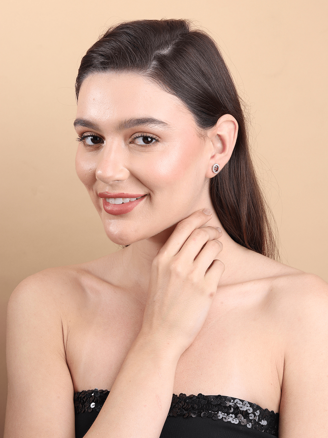 Pure Sterling Silver (92.5% purity)Precious, Beautiful and Designer Stud Earrings with cubic zirconia (AD) stones for Girls and Women