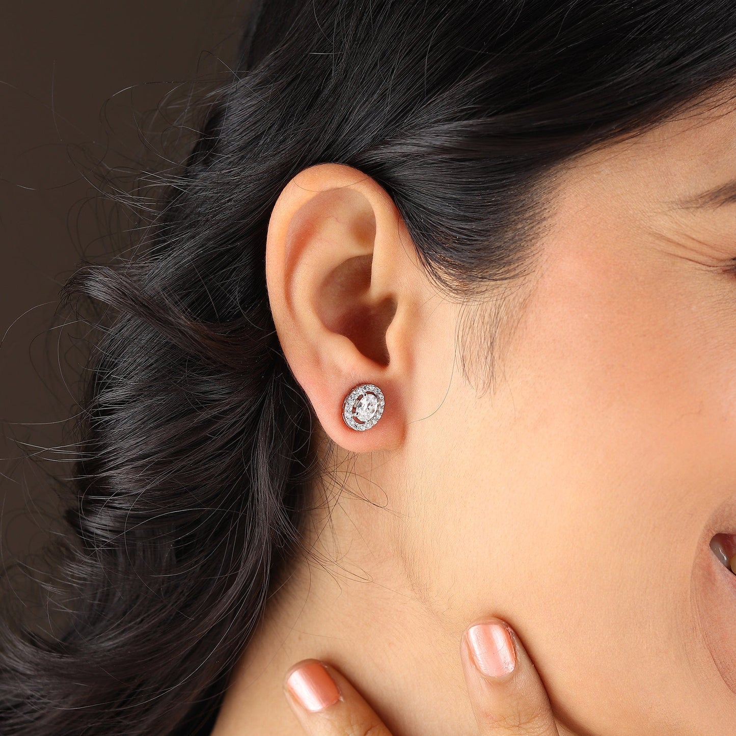 Pure Sterling Silver (92.5% purity)Precious, Beautiful and Designer Stud Earrings with cubic zirconia (AD) stones for Girls and Women
