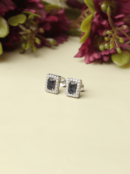 Pure Sterling Silver (92.5% purity)Precious, Beautiful and Designer Stud Earrings with cubic zirconia (AD) stones for Girls and Women
