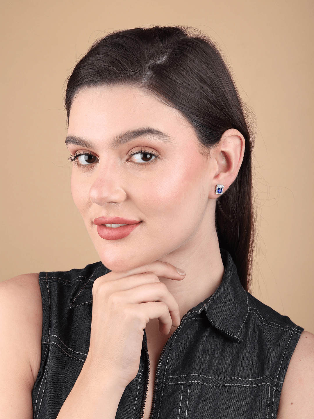 Pure Sterling Silver (92.5% purity)Precious, Beautiful and Designer Stud Earrings with cubic zirconia (AD) stones for Girls and Women