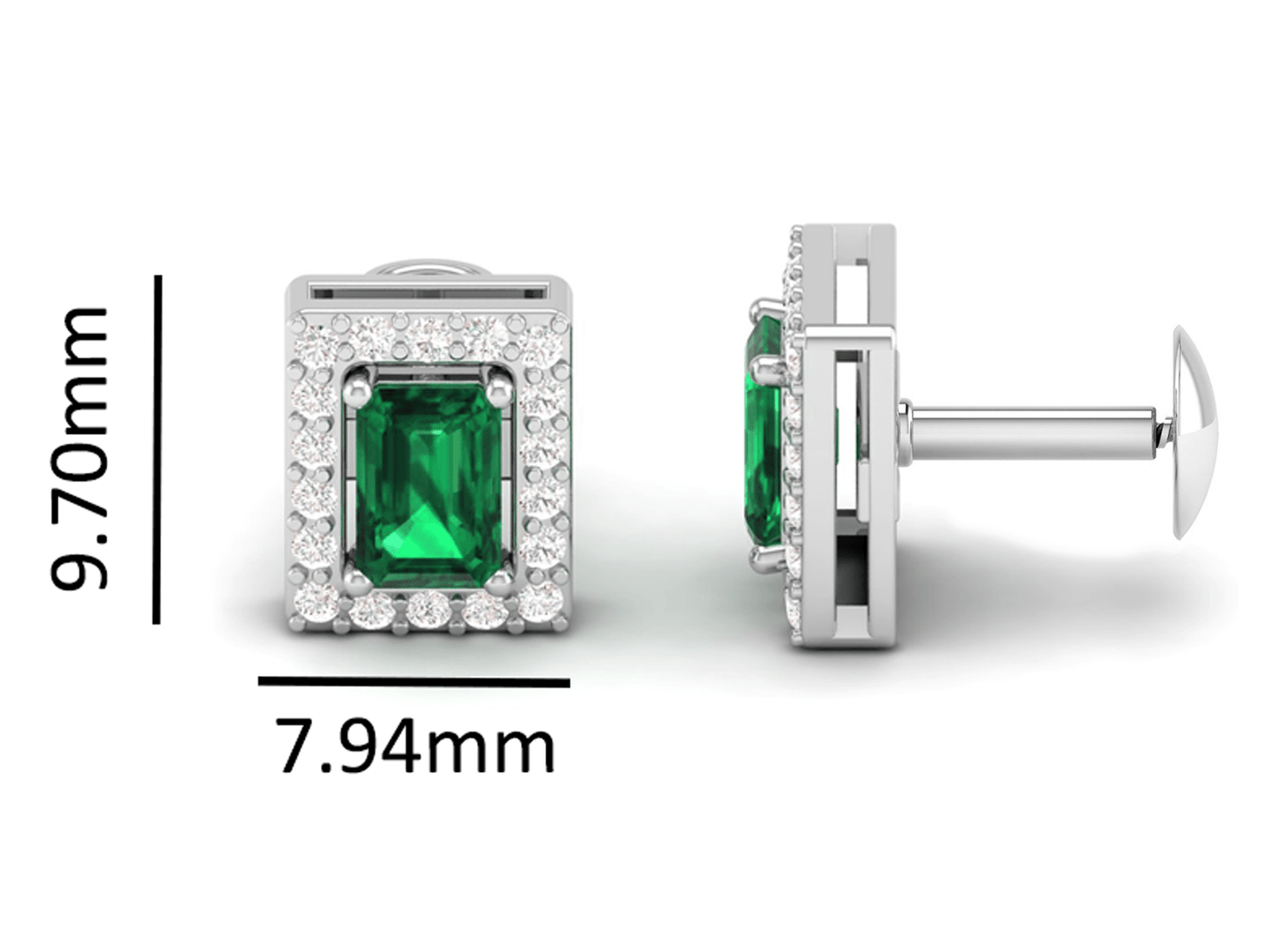 Pure Sterling Silver (92.5% purity)Precious, Beautiful and Designer Stud Earrings with cubic zirconia (AD) stones for Girls and Women