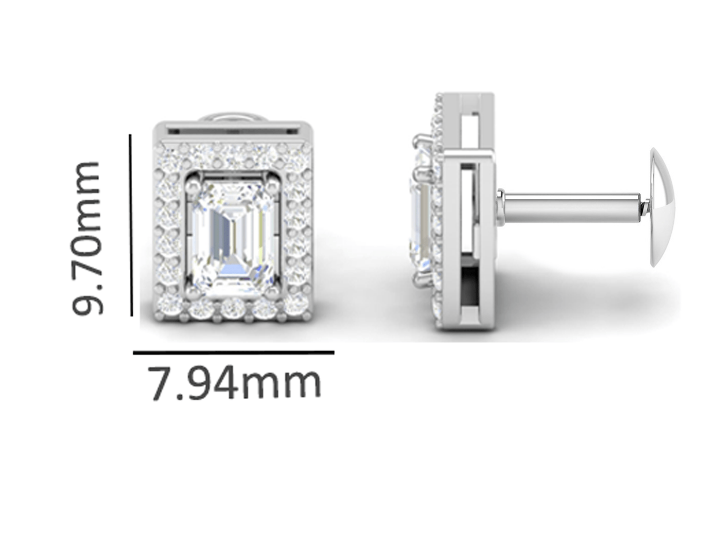 Pure Sterling Silver (92.5% purity)Precious, Beautiful and Designer Stud Earrings with cubic zirconia (AD) stones for Girls and Women
