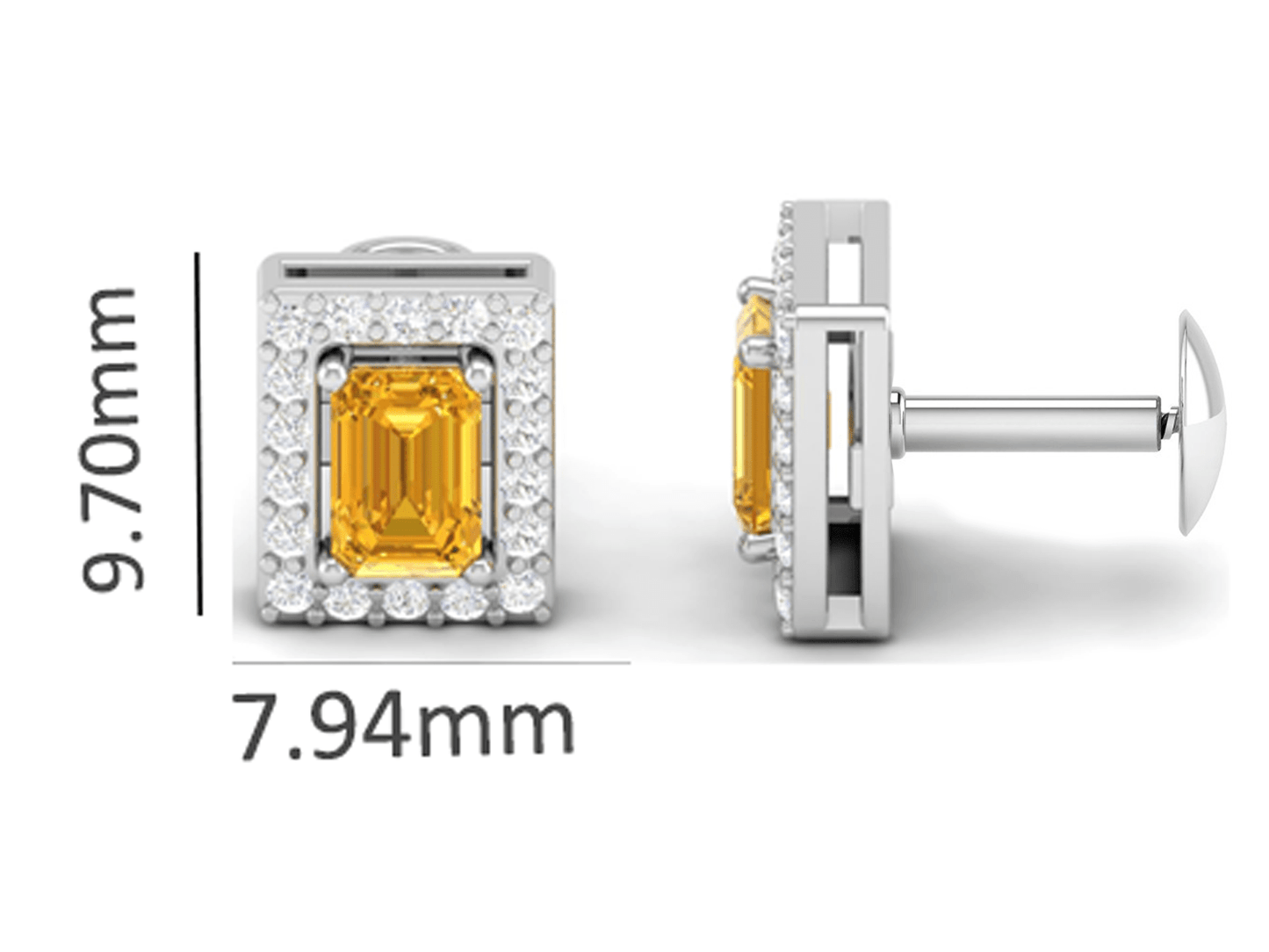 Pure Sterling Silver (92.5% purity)Precious, Beautiful and Designer Stud Earrings with cubic zirconia (AD) stones for Girls and Women